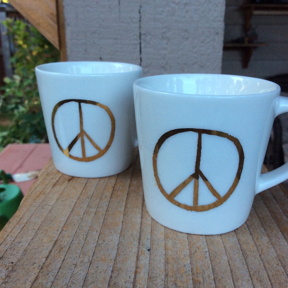 Starbucks Peace mugs 3 oz size. Set of 2